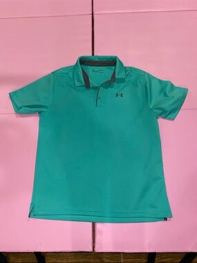 Under Armour Men’s Teal Green Polo with Contrast Trim
